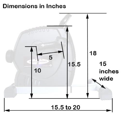 dimension of MagneTrainer_er Bike Exerciser