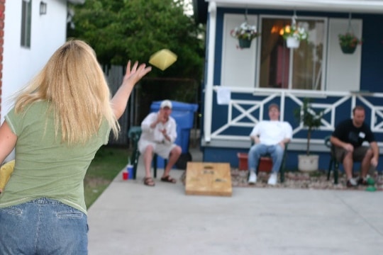 how far cornhole board